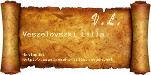 Veszelovszki Lilla névjegykártya